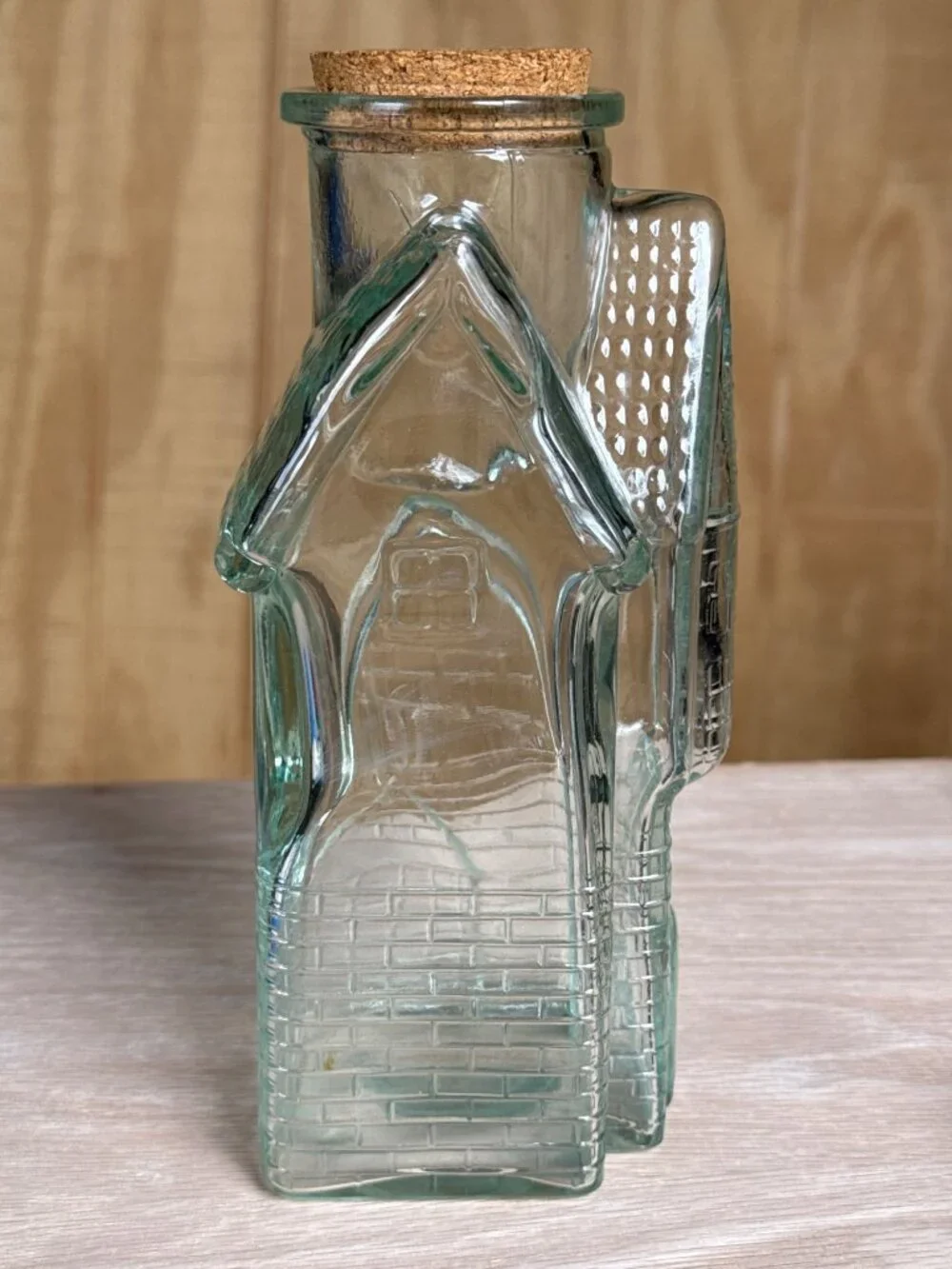Vintage Art Glass Bottle Jar Haunted House Castle Decanter